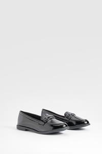 Boohoo Patent T Bar Loafers, Black