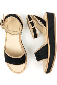 Will's Vegan Store Damen vegan Sandalen Beige & Schwarz