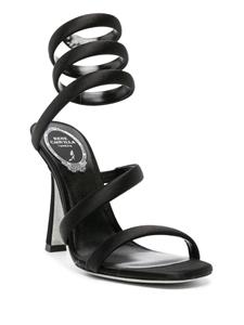 René Caovilla Cleo 105mm leather sandals - Zwart