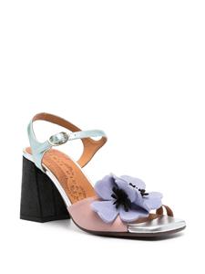 Chie Mihara Pirota 90mm floral-appliqué sandals - Wit