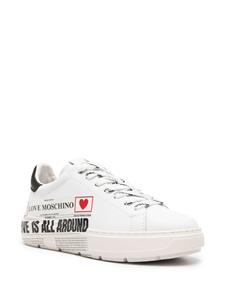 Love Moschino newspaper-print leather sneakers - Wit