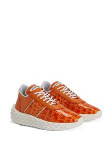 Giuseppe Zanotti Urchin crocodile-print sneakers - Oranje