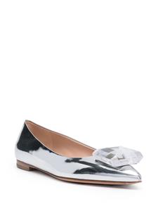 Gianvito Rossi Jaipur patent-finish leather ballerina shoes - Zilver