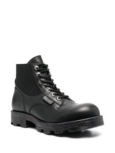 Diesel Leren combat boots - Zwart