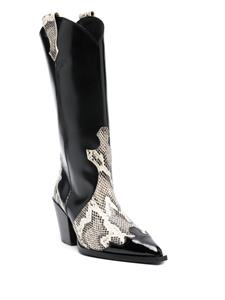 Aeyde Ariel 80mm snakeskin-effect boots - Zwart