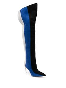 Manolo Blahnik Chicuyuhi 85mm suede thigh-high boots - Blauw