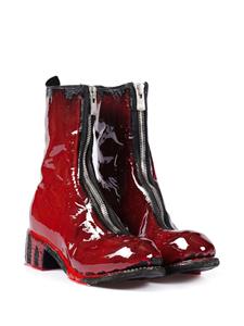 Guidi laminated zip-fastening leather boots - Rood