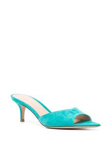 Gianvito Rossi 70mm pointed-toe suede sandals - Blauw