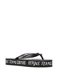 Versace Teenslippers met logoprint - Zwart