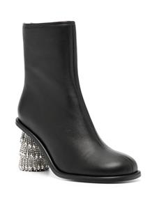 Stine Goya Allison 80mm crystal-embellished leather boots - Zwart