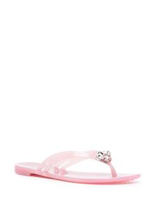 Casadei Jelly crystal-embellished flip flops - Roze