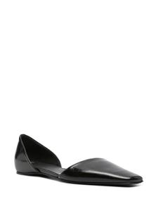TOTEME The Asymmetric d'Orsay leather ballerina shoes - Zwart