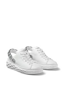 Jimmy Choo Diamond Maxi Crystal leather sneakers - Wit