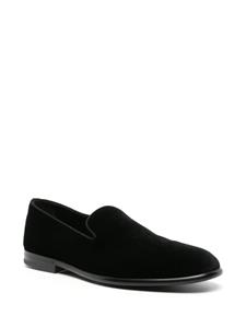 Dolce & Gabbana leather-sole velvet loafers - Zwart