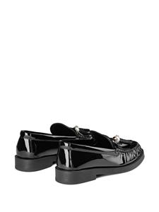 Jimmy Choo Addie pearl-embellished leather loafers - Zwart