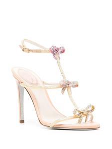 René Caovilla Caterina 100mm leather sandals - Beige