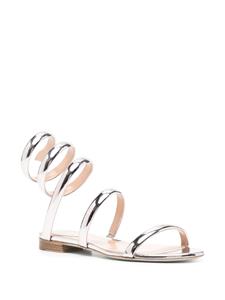 René Caovilla Serpente metallic-finish sandals - Zilver