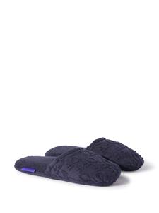 Off-White Slippers met badstof en logo - Blauw