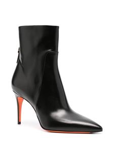Santoni 90mm leather ankle boots - Zwart
