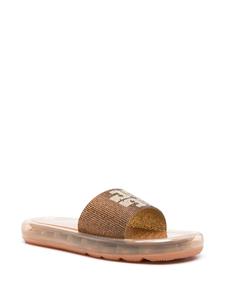 Tory Burch Bubble Jelly crystal-embellished slides - Beige
