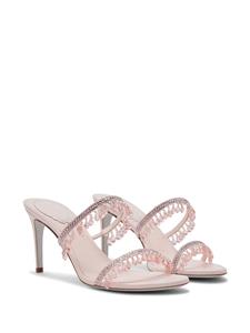René Caovilla 75mm crystal-embellished sandals - Roze