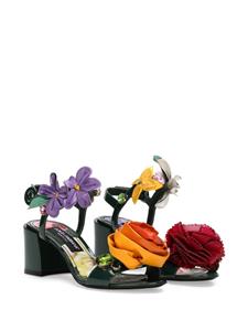 Dolce & Gabbana Sandalen met bloemenpatch - Groen