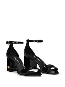 Dolce & Gabbana Lakleren sandalen met logoplakkaat - Zwart