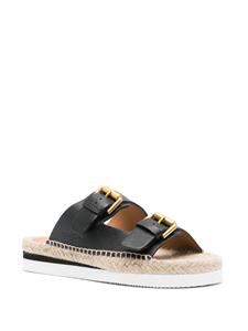 See by Chloé double strap leather sandals - Zwart
