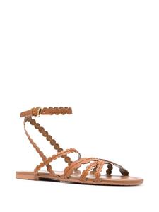 See by Chloé crossover leather sandals - Bruin