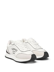 Versace logo-embroidered panelled sneakers - Wit