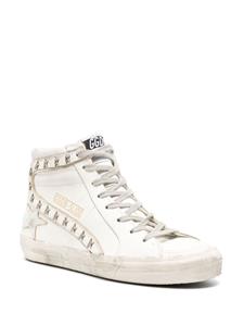 Golden Goose Slide high-top leather sneakers - Wit