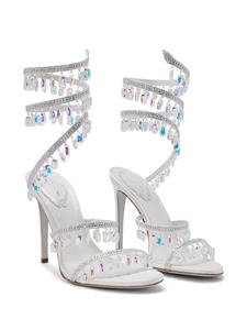 René Caovilla Chandelier 105mm crystal-embellished sandals - Wit
