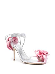 Magda Butrym 85mm flower-appliqué sandals - Zilver