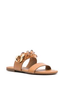 See by Chloé chain-detail leather sandals - Bruin