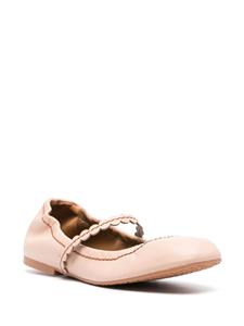 See by Chloé leather ballerina shoes - Roze