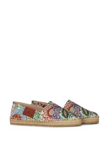 ETRO logo-appliqué floral-embroidery espadrilles - Groen