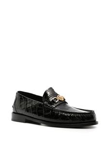 Versace Medusa crocodile-embossed leather loafers - Zwart