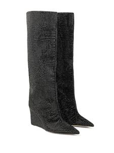 Jimmy Choo 85mm Blake crystal-embellished boots - Zwart