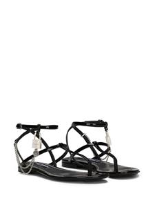Dolce & Gabbana Padlock lakleren sandalen - Zwart