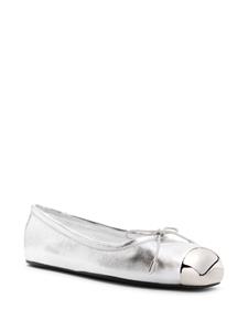 Alexander McQueen metal-toecap leather ballerina shoes - Zilver