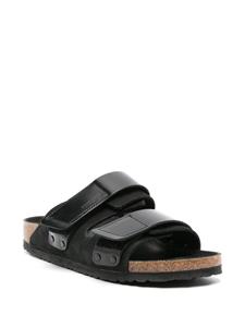 Birkenstock Uji leather slides - Zwart