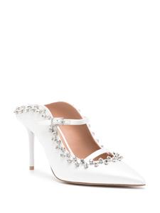 Malone Souliers Gala 100mm crystal-embellished mules - WHITE