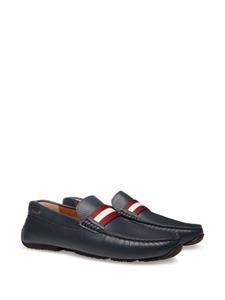 Bally logo-print leather loafers - Blauw