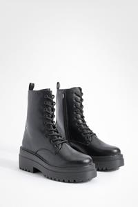 Boohoo Chunky Hiker Boots, Black
