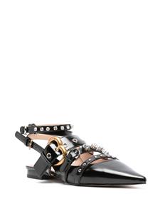 PINKO embellished leather ballerina shoes - Zwart