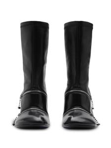 Burberry Peep leather ankle boots - Zwart