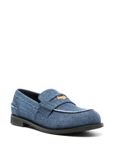 Miu Miu penny-detail denim loafers - Blauw