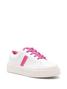 GANNI logo-embossed leather sneakers - Wit