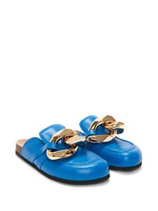 JW Anderson chain-detail leather loafers - Blauw