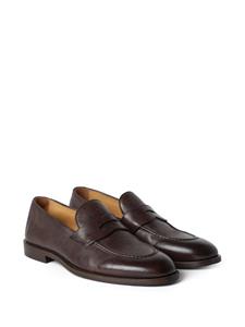 Brunello Cucinelli strap-detail leather loafers - Bruin